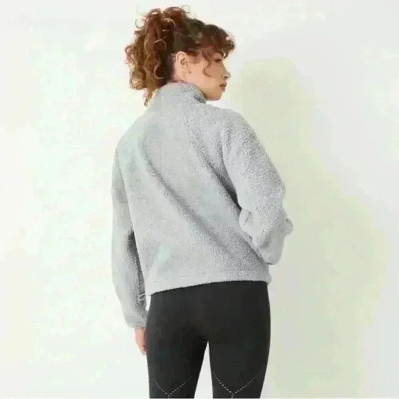 JoyLab Gray Women's 1/2 Zipper Sherpa Pullover Sweatshirt Size S - Picture 2 of 13